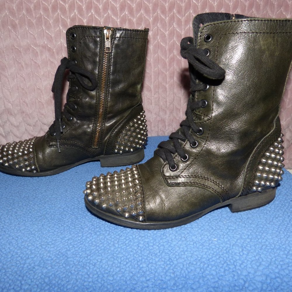 STEVE MADDEN TARNNEY LEATHER BOOTS SZ 6.5M